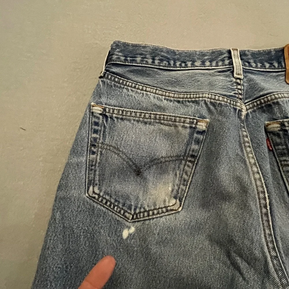 Vtg 90's Levi's 501 XX USA Made Distressed Fade Jeans Tagged 34x31 Fits 29x28